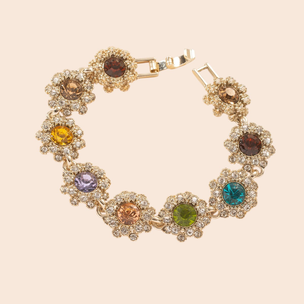 Vintage Floral Crystal Jewelry Set