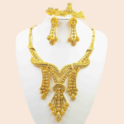 Royal Gold Statement Jewelry Set – Timeless Elegance Collection
