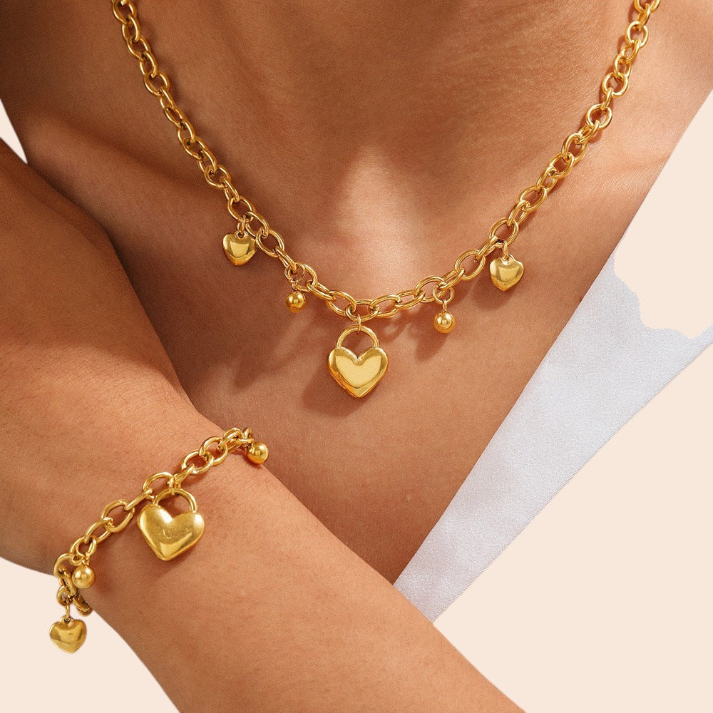 Charmed Heart Necklace & Bracelet Set