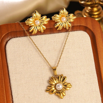 Luxury Gold Floral Jewelry Set Collection