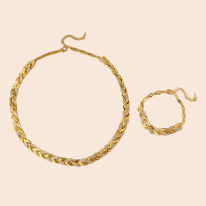 Luxe Twist Chain Necklace & Bracelet Set