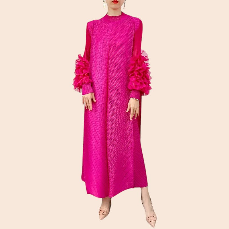 Floral Cuff Sleeve Maxi Dress