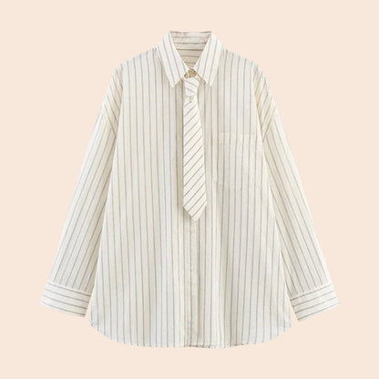 Vintage Striped Blouse – Classic Collar Edition