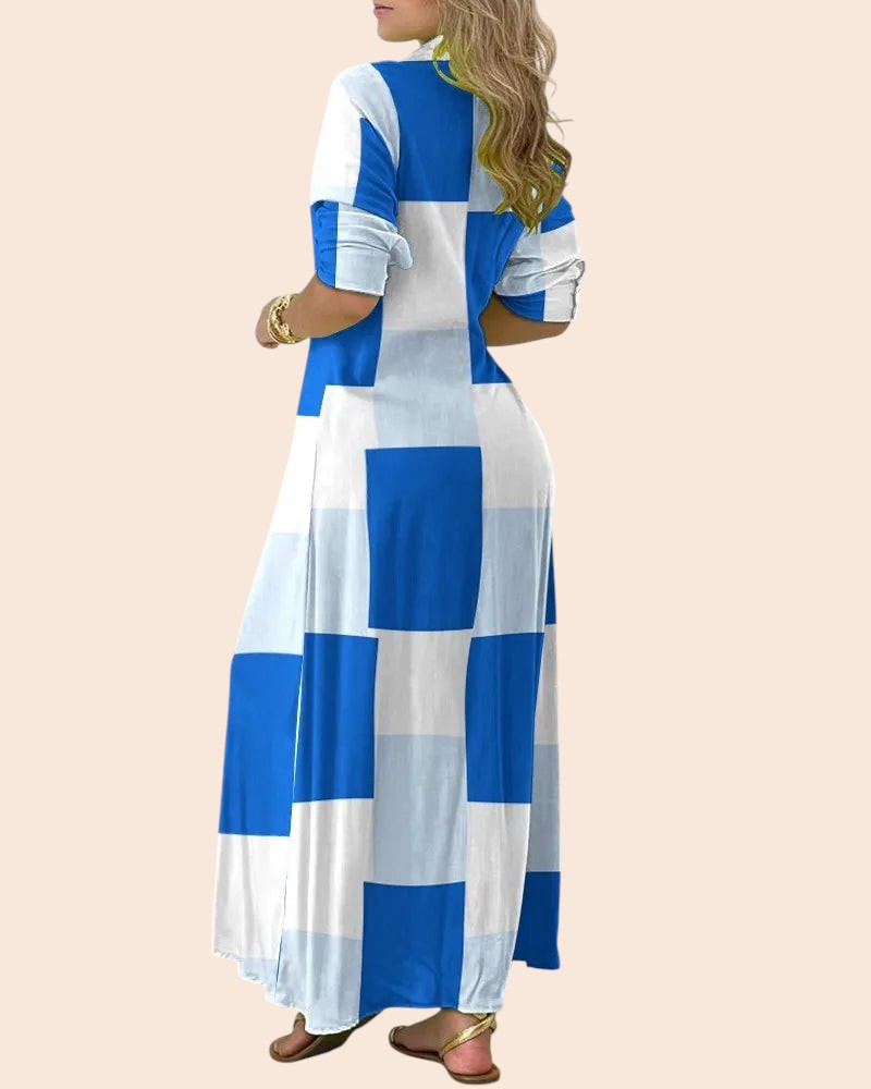 Bold Printed Shirt Maxi Dress