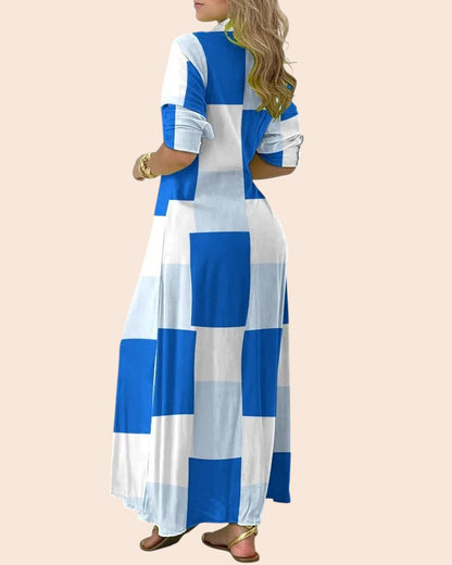 Bold Printed Shirt Maxi Dress