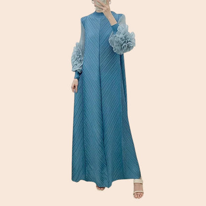 Floral Cuff Sleeve Maxi Dress