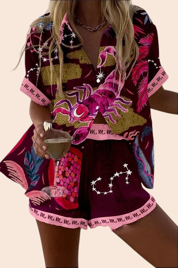 Retro Print Shorts Set – Summer Statement Collection