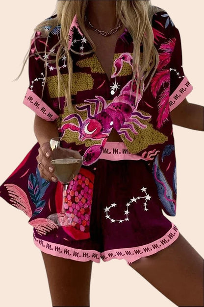 Retro Print Shorts Set – Summer Statement Collection