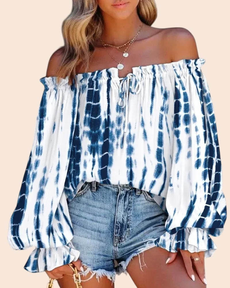 Off-Shoulder Floral Blouse – Soft Romance