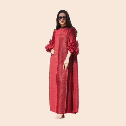Floral Cuff Sleeve Maxi Dress