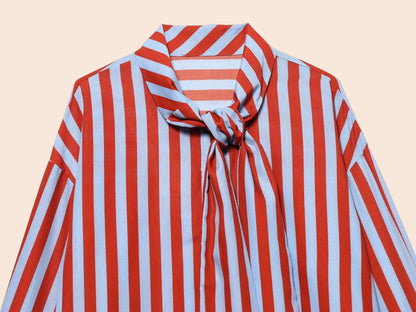 Vintage Striped Blouse – Classic Collar Edition