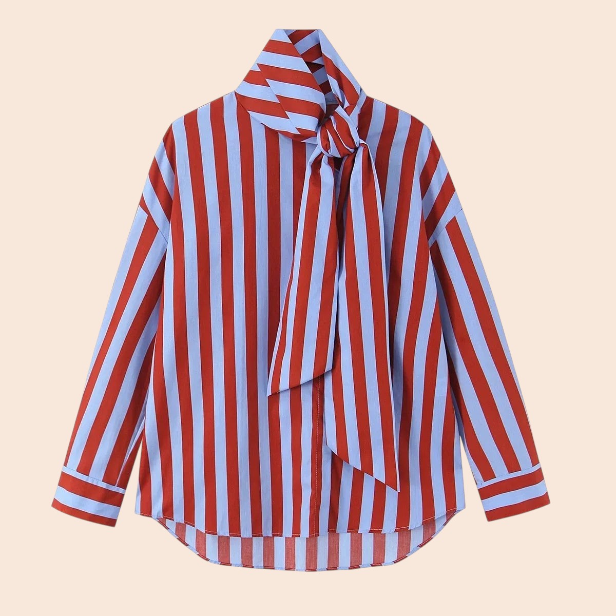 Vintage Striped Blouse – Classic Collar Edition