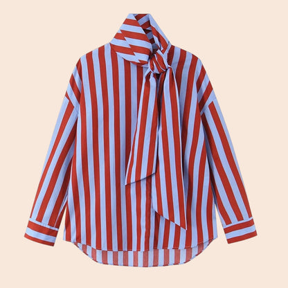 Vintage Striped Blouse – Classic Collar Edition
