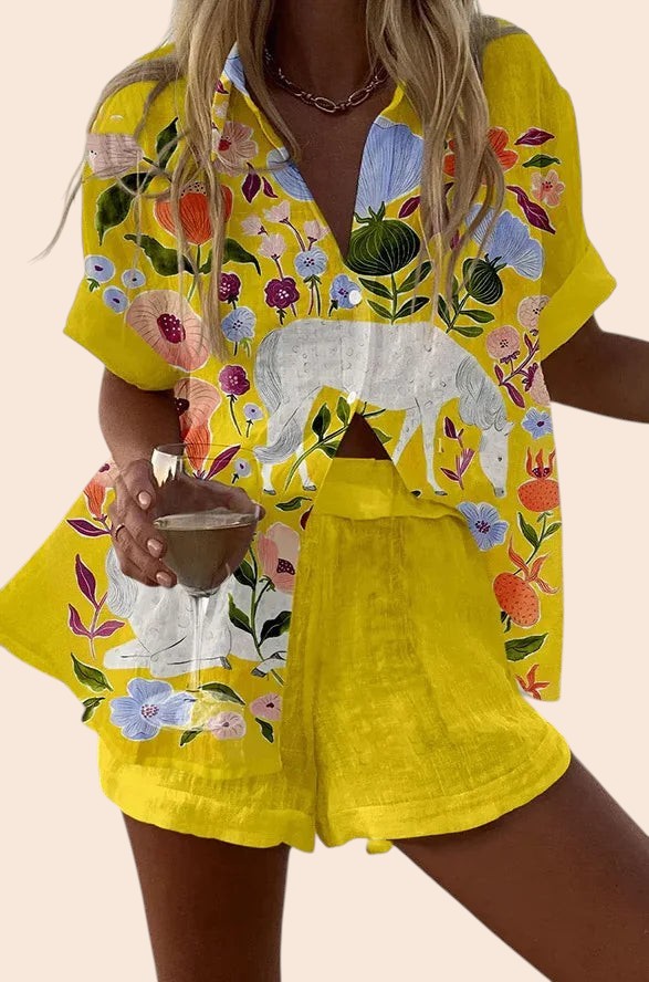 Retro Print Shorts Set – Summer Statement Collection