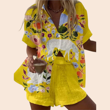 Retro Print Shorts Set – Summer Statement Collection