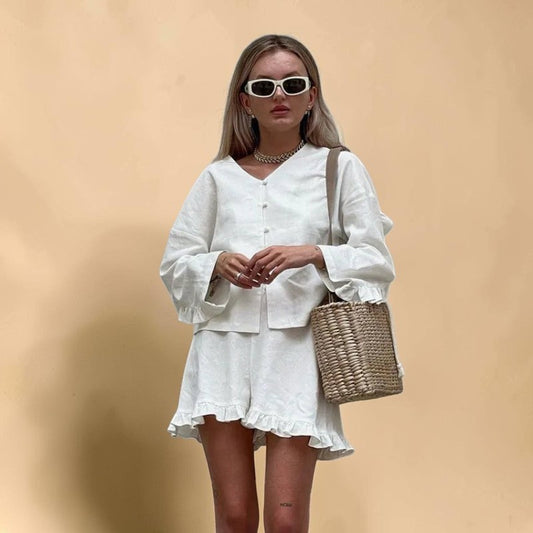 Ruffle Cotton Lounge Set