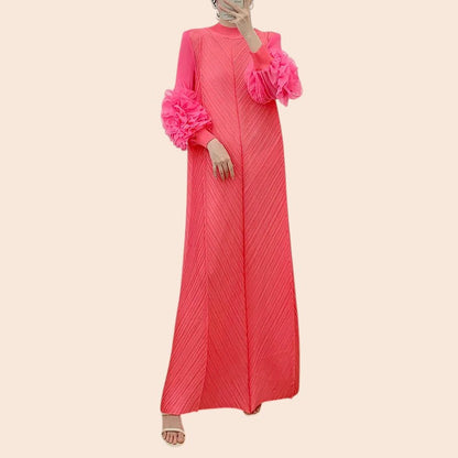 Floral Cuff Sleeve Maxi Dress