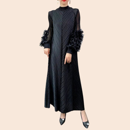 Floral Cuff Sleeve Maxi Dress