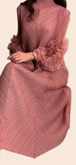 Floral Cuff Sleeve Maxi Dress