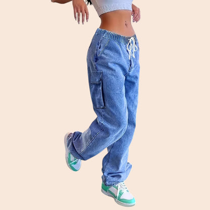 Relaxed Cargo Denim Jeans – Street Luxe Edition