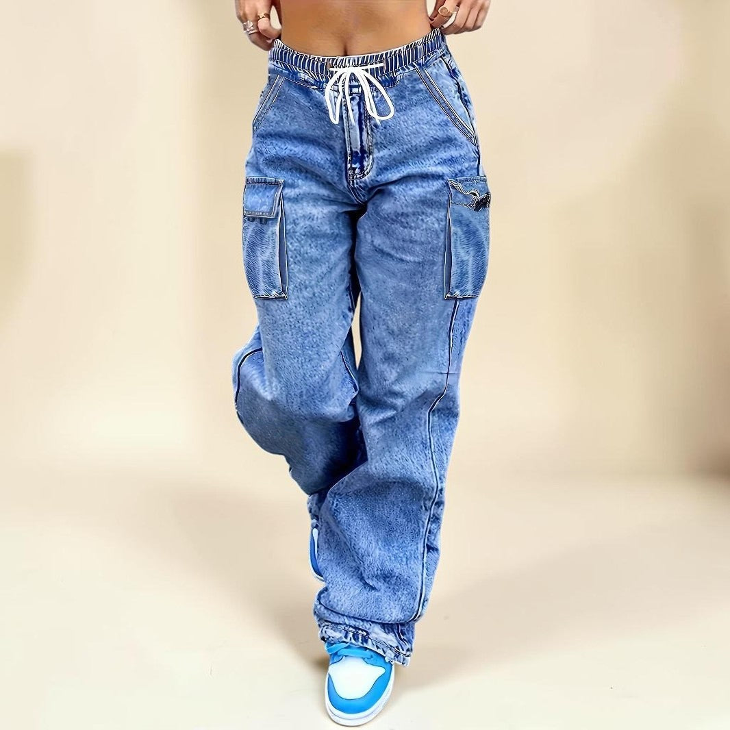 Relaxed Cargo Denim Jeans – Street Luxe Edition
