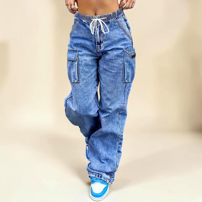 Relaxed Cargo Denim Jeans – Street Luxe Edition