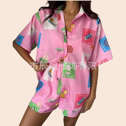 Retro Print Shorts Set – Summer Statement Collection