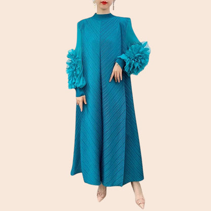 Floral Cuff Sleeve Maxi Dress