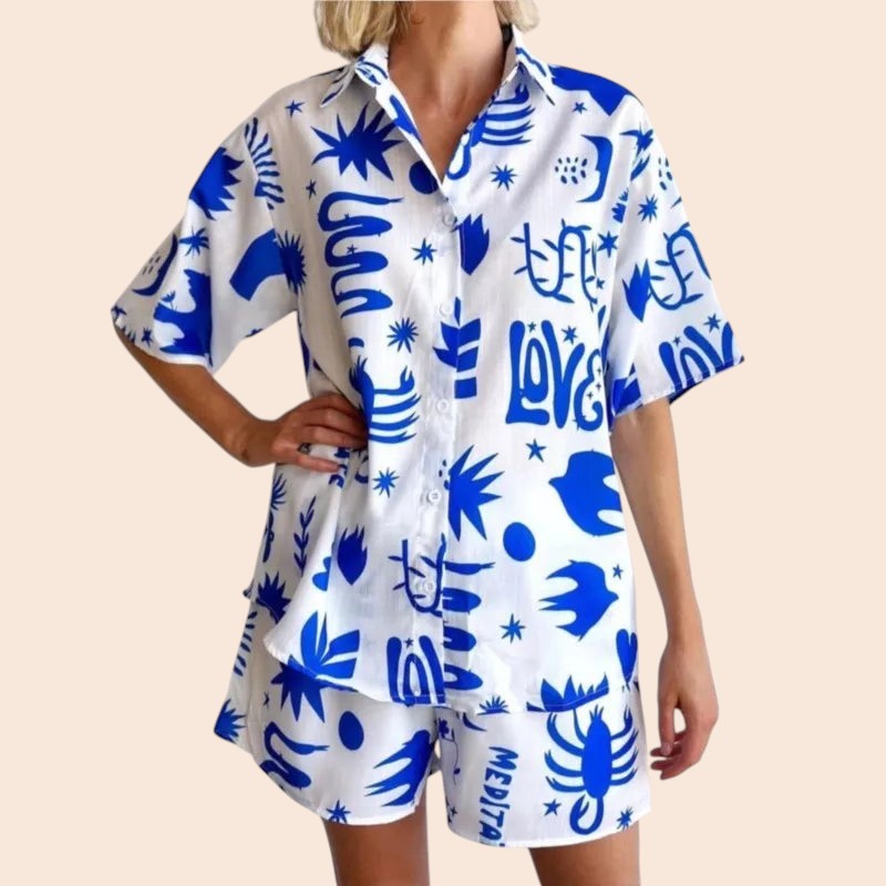 Retro Print Shorts Set – Summer Statement Collection