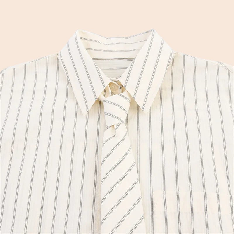 Vintage Striped Blouse – Classic Collar Edition