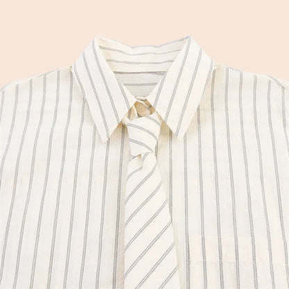 Vintage Striped Blouse – Classic Collar Edition