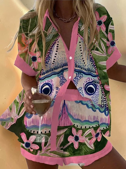Retro Print Shorts Set – Summer Statement Collection