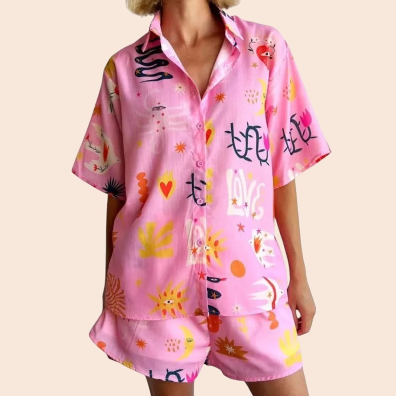 Retro Print Shorts Set – Summer Statement Collection