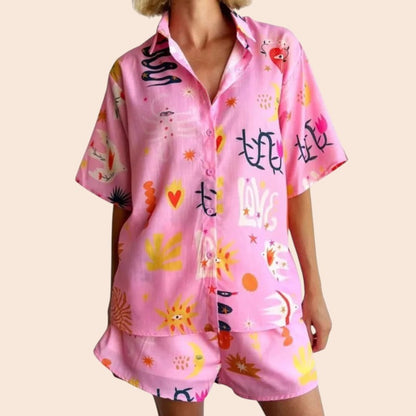 Retro Print Shorts Set – Summer Statement Collection