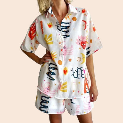 Retro Print Shorts Set – Summer Statement Collection