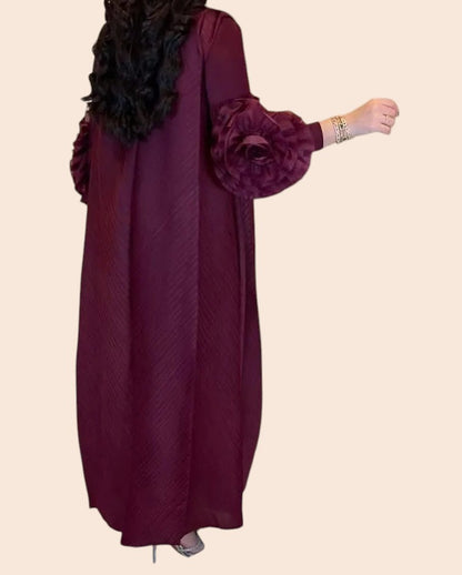 Floral Cuff Sleeve Maxi Dress