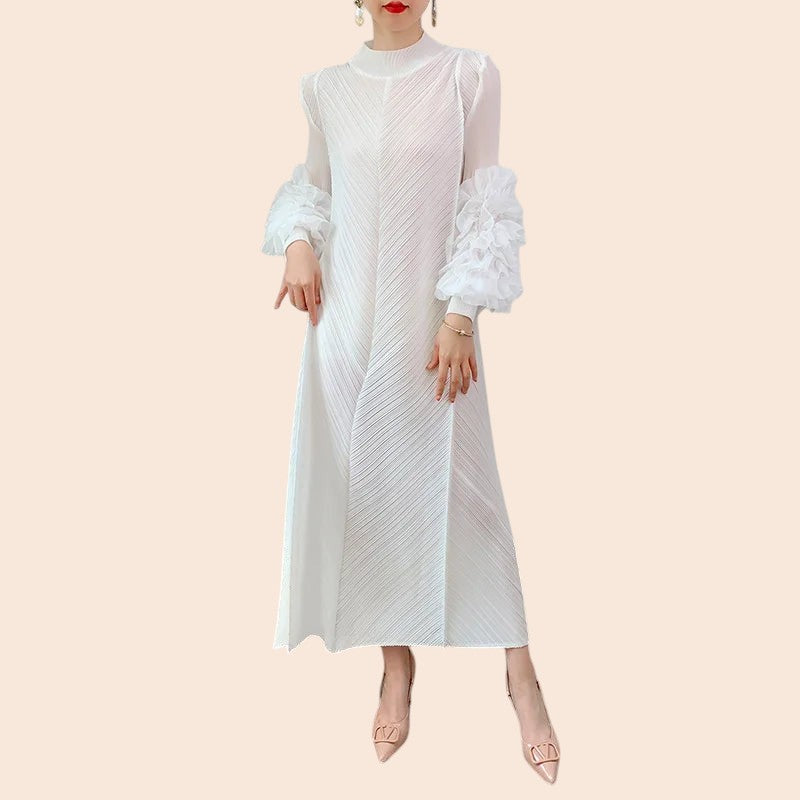 Floral Cuff Sleeve Maxi Dress