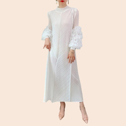 Floral Cuff Sleeve Maxi Dress