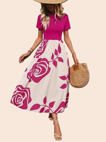 Rosé Bloom Midi Dress
