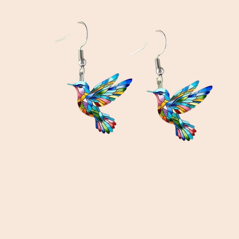 Rainbow Hummingbird Jewelry Set