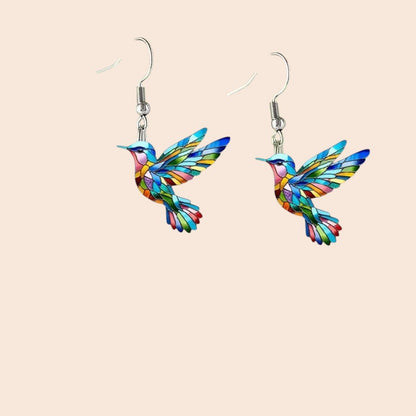 Rainbow Hummingbird Jewelry Set