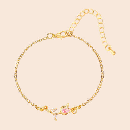 Elegant Tulip Crystal Necklace & Bracelet Set