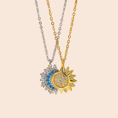 Celestial Sun & Moon Necklace and Ring Set