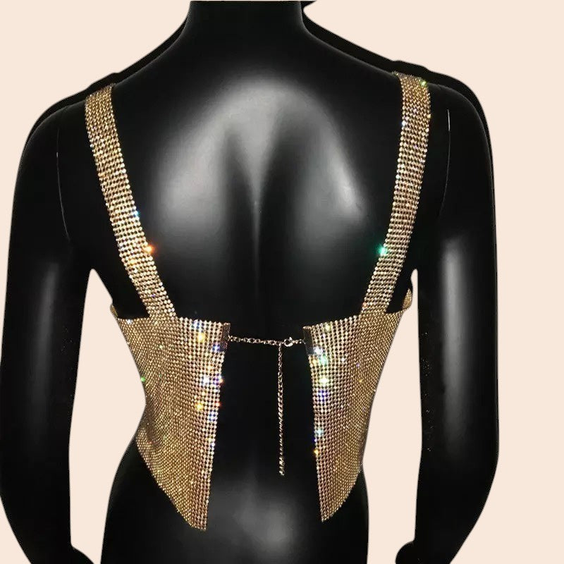 Bling Rhinestone Crop Top