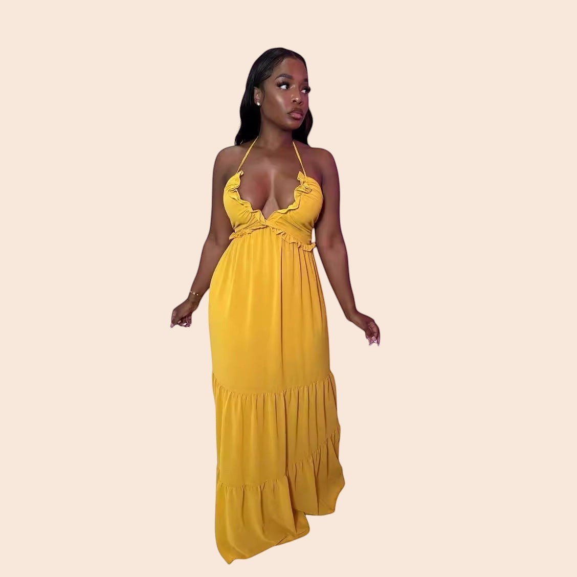 Sunset Escape Halter Maxi Dress