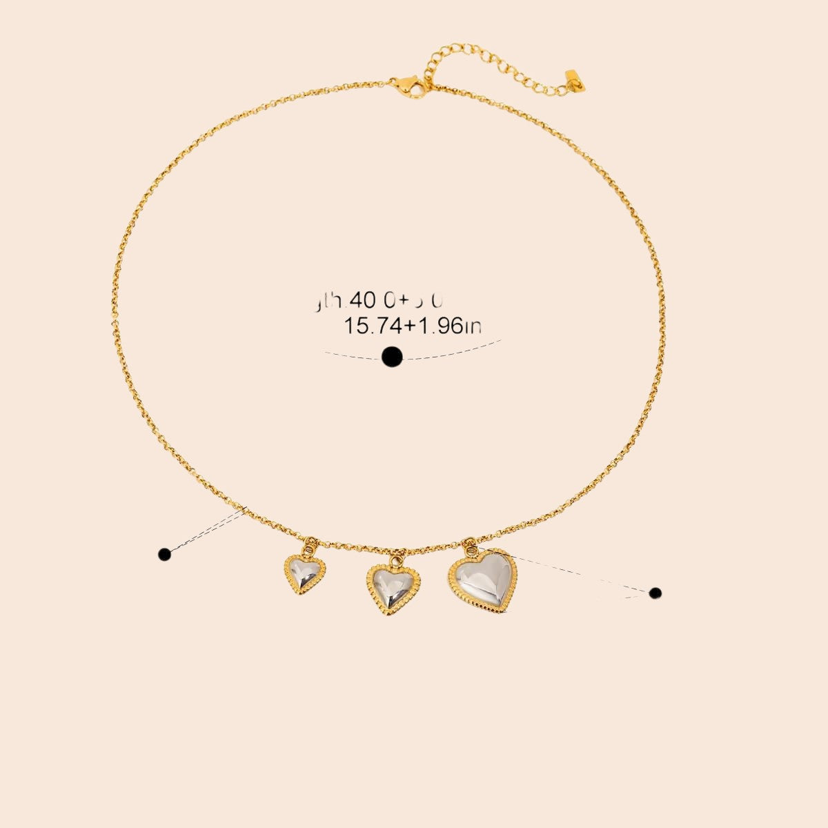 Luxe Heart Charm Jewelry Set