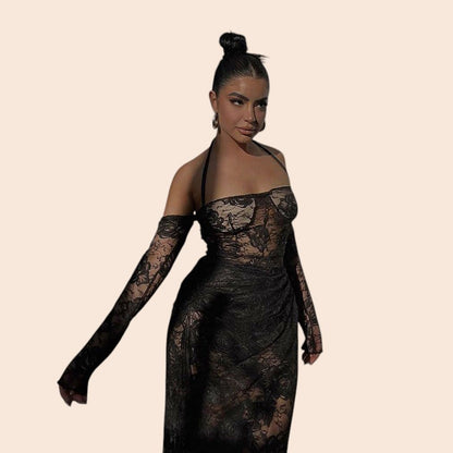 Midnight Rose Lace Dress