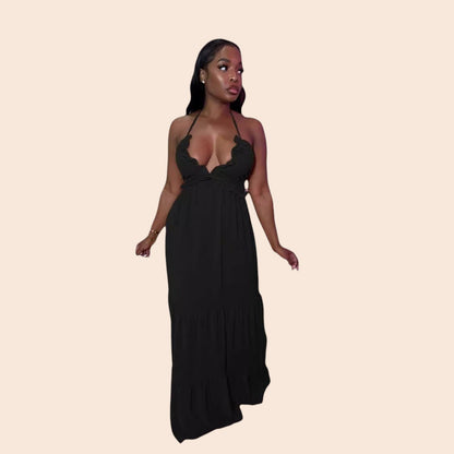 Sunset Escape Halter Maxi Dress