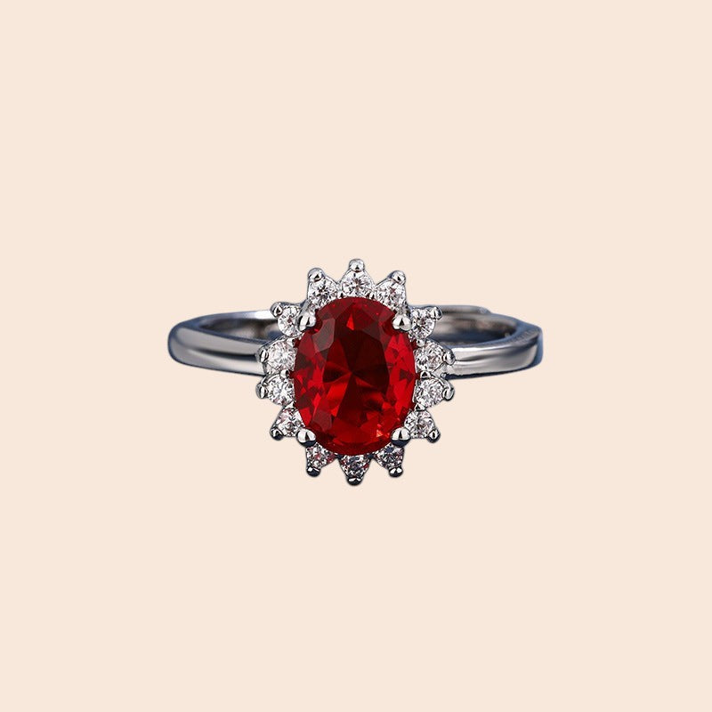 Luxury Ruby Crystal Jewelry Set