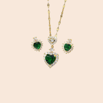 Emerald Heart Luxe Jewelry Set